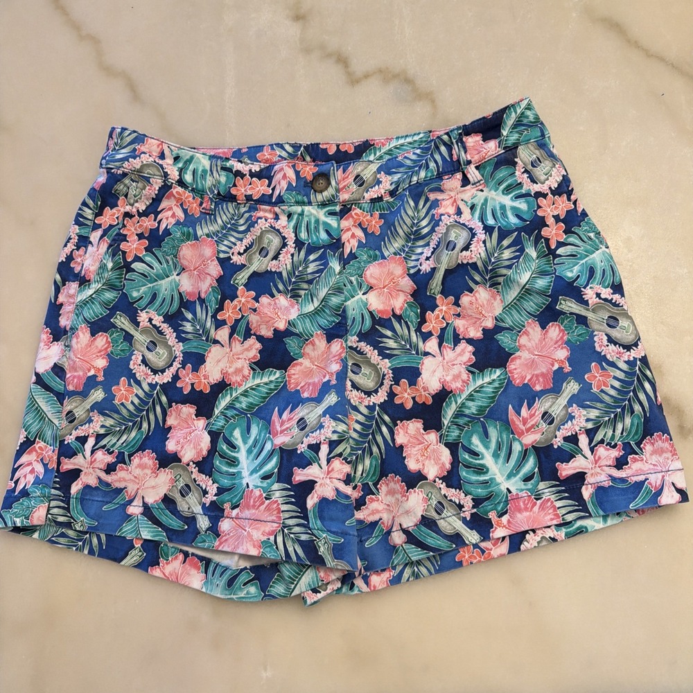 Tommy Bahama Women's Sz 12 Flat Front Mid-Rise Shorts- Stretch Tropical Floral